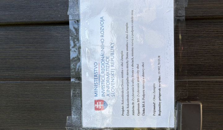 Rekonštrukcia strechy Domu smútku